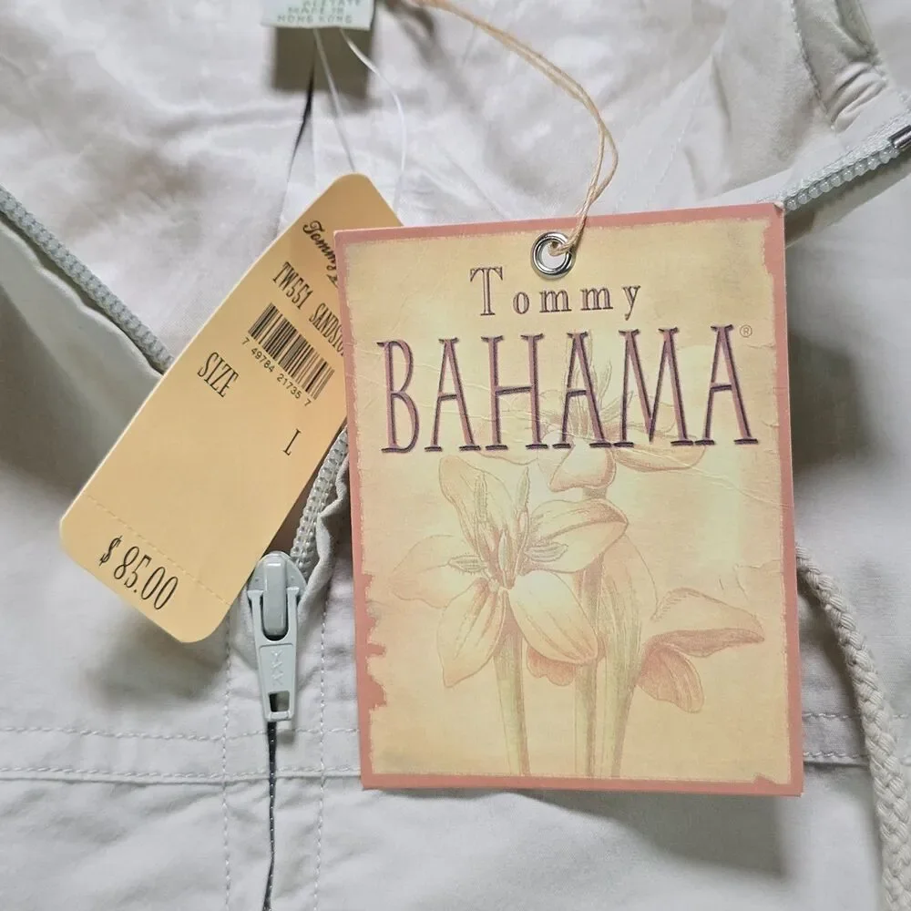 Tommy Bahama Wind Jammin Full Zip Jacket Men's L Tan Rayon Lined NWT